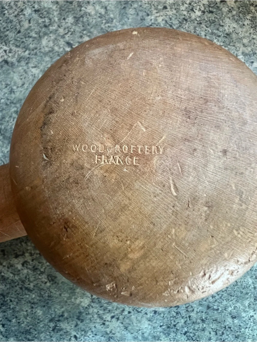 Vintage MCM Woodcroftery/ FRANCE Maple Screw Presser Nutcracker Bowl